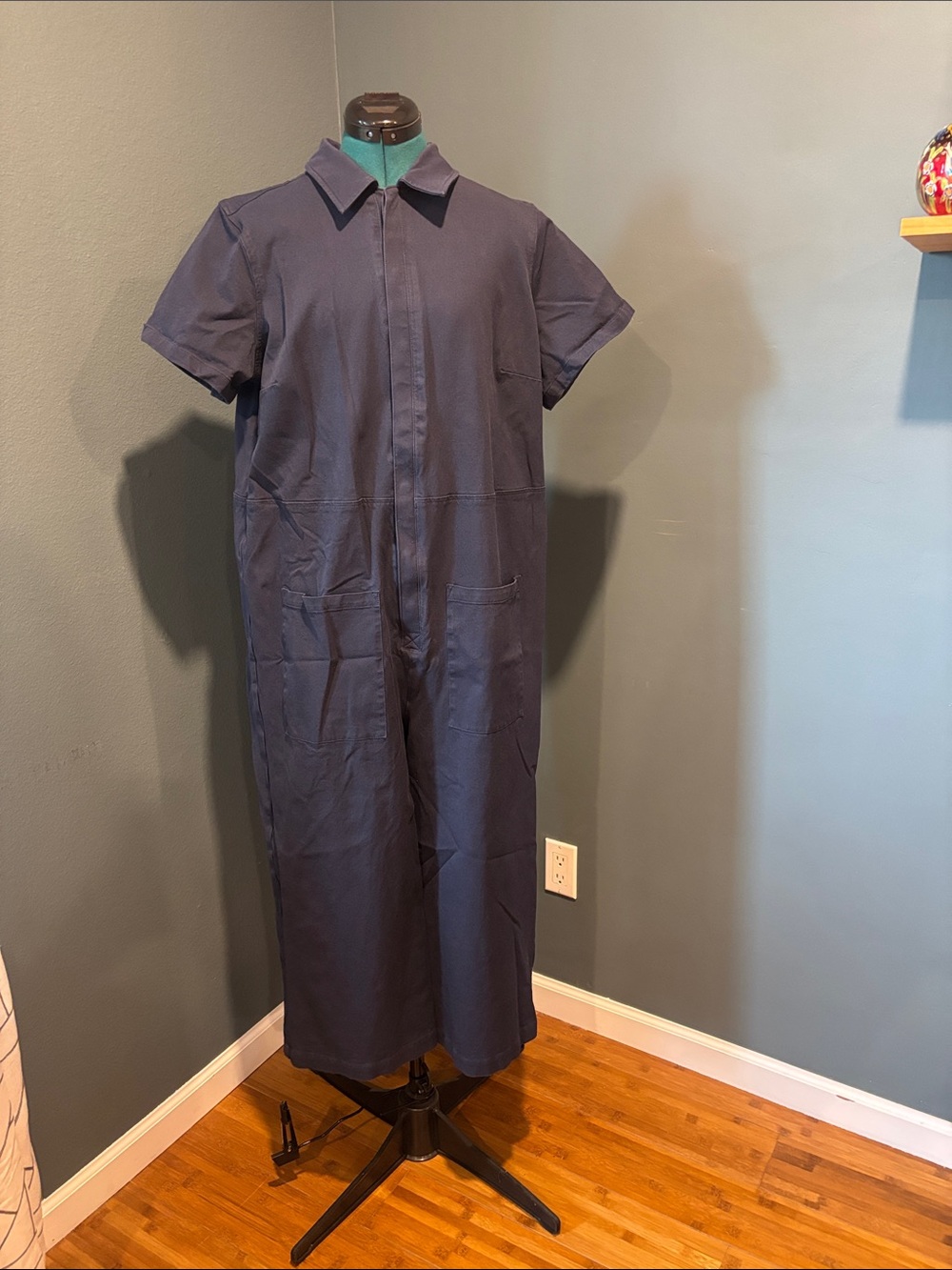 Universal Standard Dark Navy Short-Sleeve Utility Jumpsuit